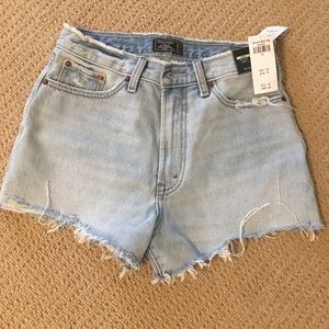 High rise denim shorts